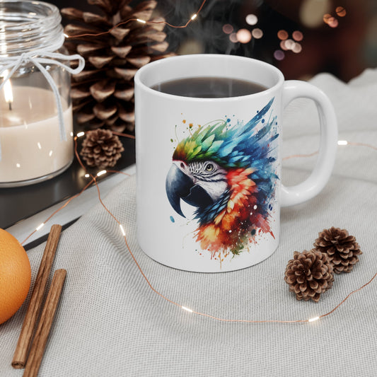 Colorful Macaw 11oz Mug for Morning Coffee or Tea - Creative Home & More